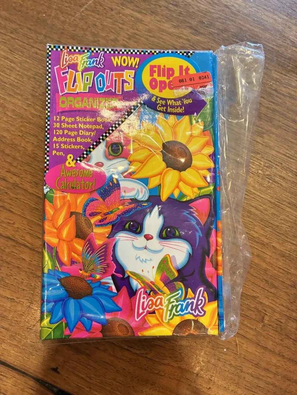 NEW 90’s VTG Lisa Frank Flip Outs Organizer / Stationary W/ Sunflower Kittens